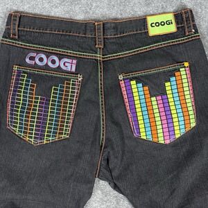 VTG 90s Coogi Jeans Men's 42x35 (39x32)‎ Dark Wash Blocks Tetris Stacks